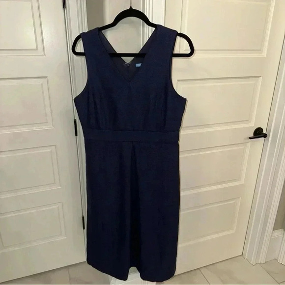 J McLaughlin Women’s  8 Navy Blue Estrella Dress Sleeveless V Neck Pockets Lined - Picture 2 of 7